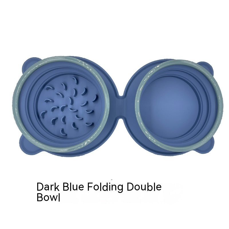 Portable Foldable Dual Dog Travel Bowl – Food & Water